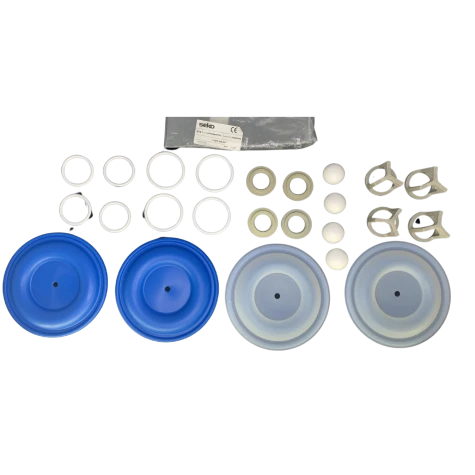 Ремкомплект SEKO DUOTEK KF0400PMTTPT, мембрана SANTOPRENE+PTFE, шарики PTFE, гнезда PP, уплотнение PTFE фотография