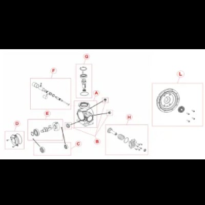 Ремкопмлект SEKO /тримач мембрани та сальник/ до насосів MS1B108 A/B/C 9900109056 фотография
